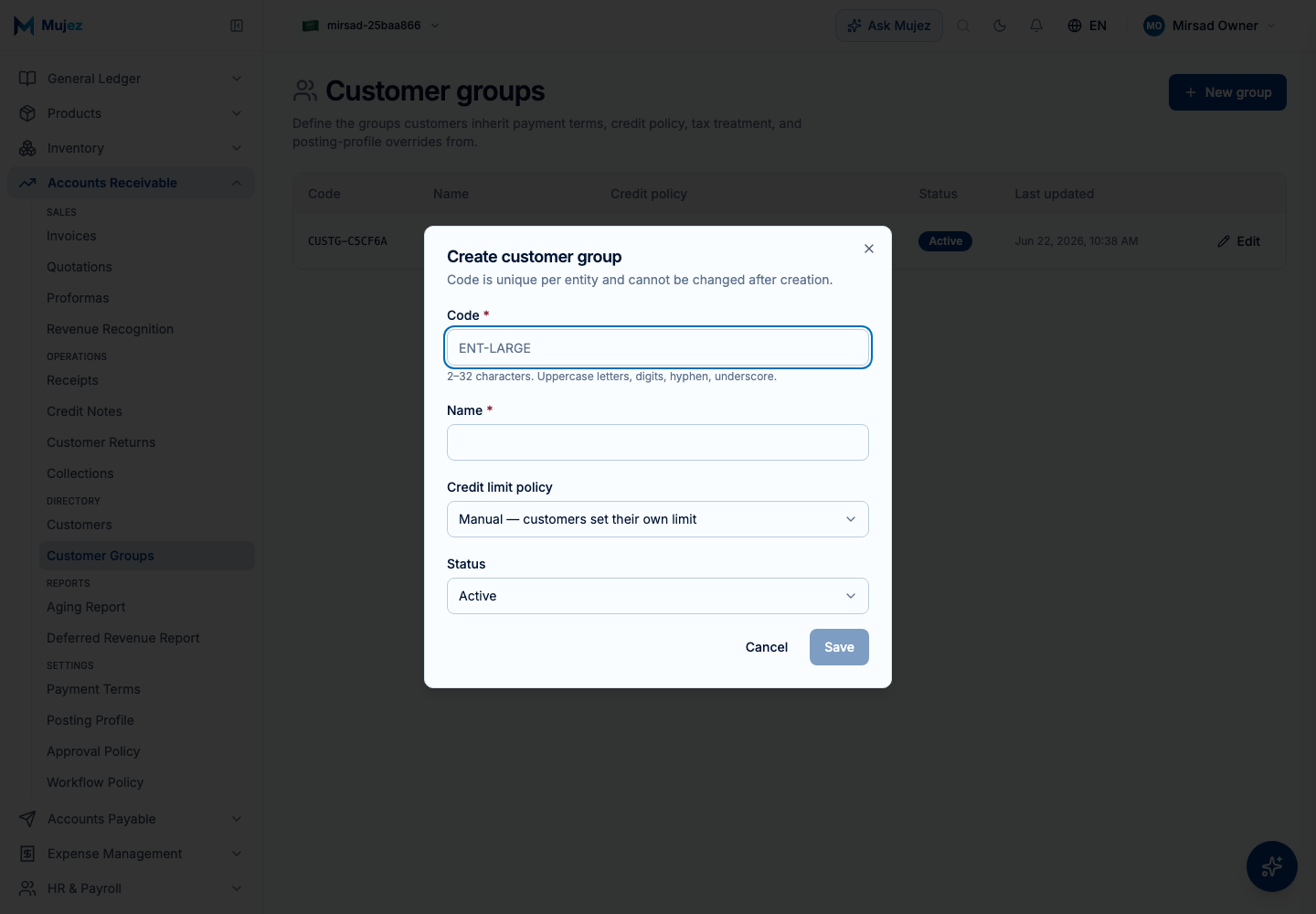 Create a group.