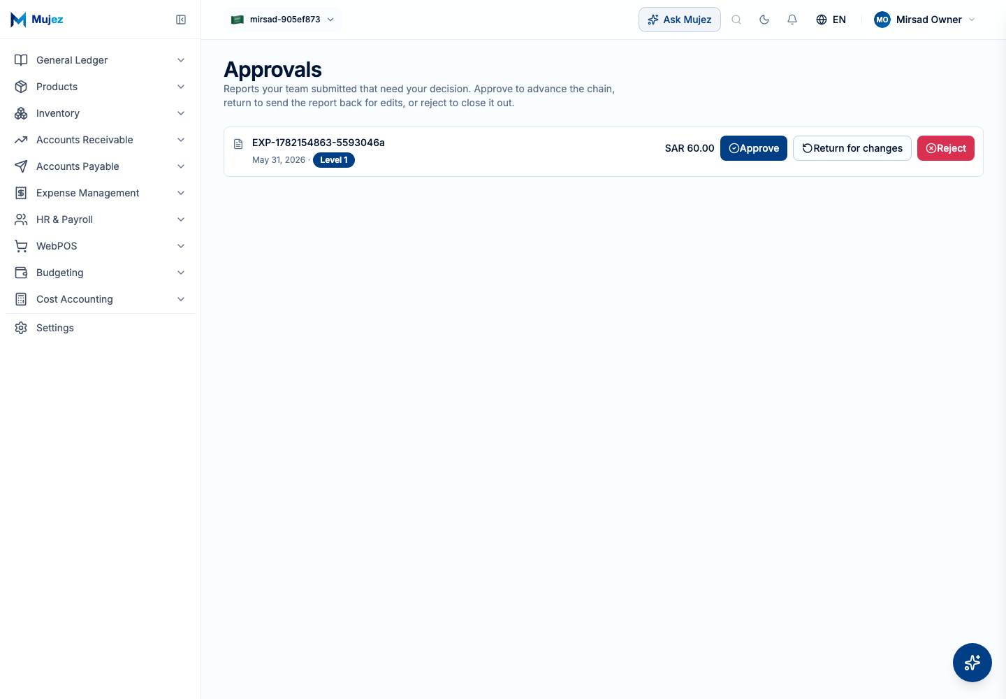 Open Approvals.