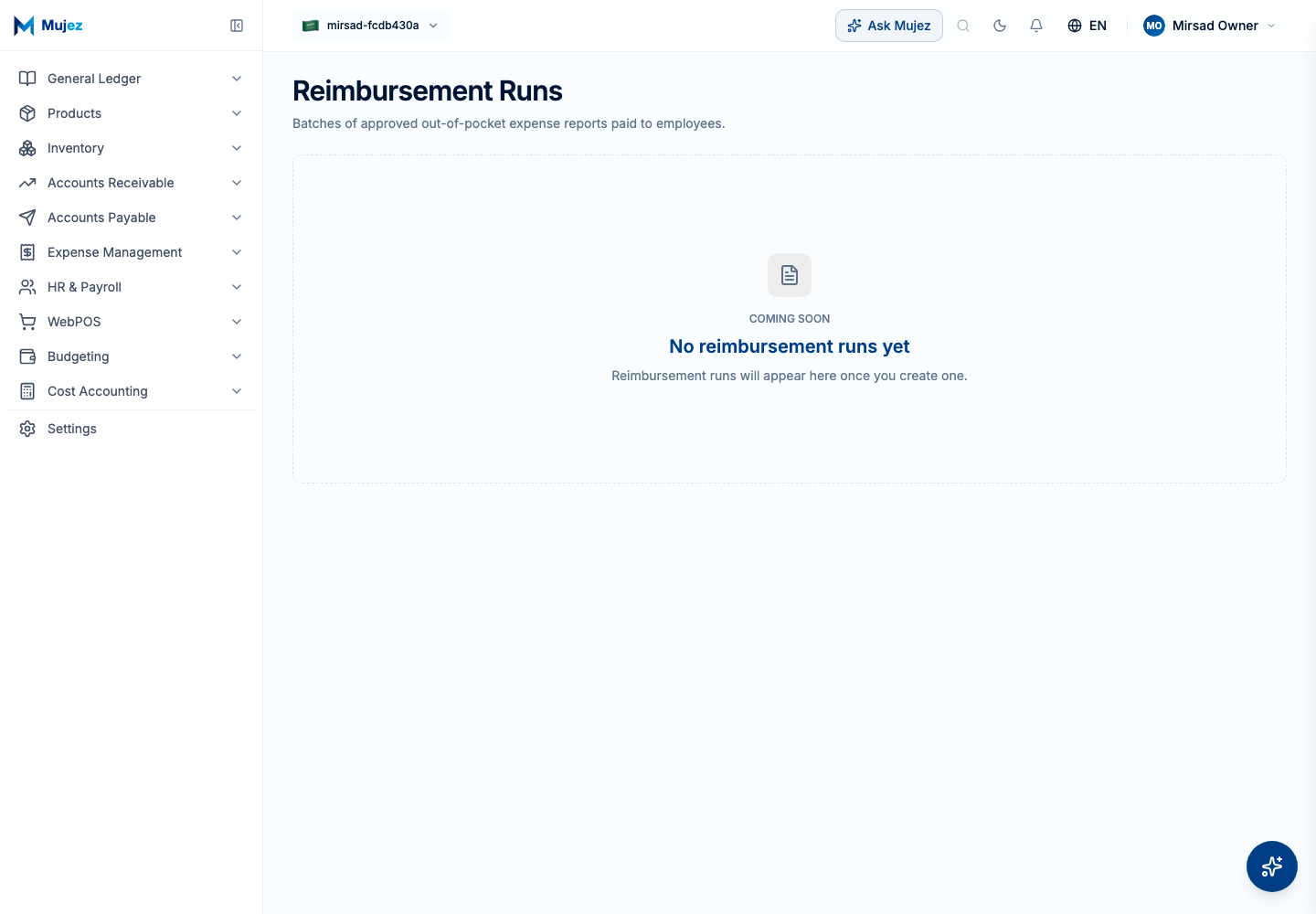 Open Reimbursement runs.