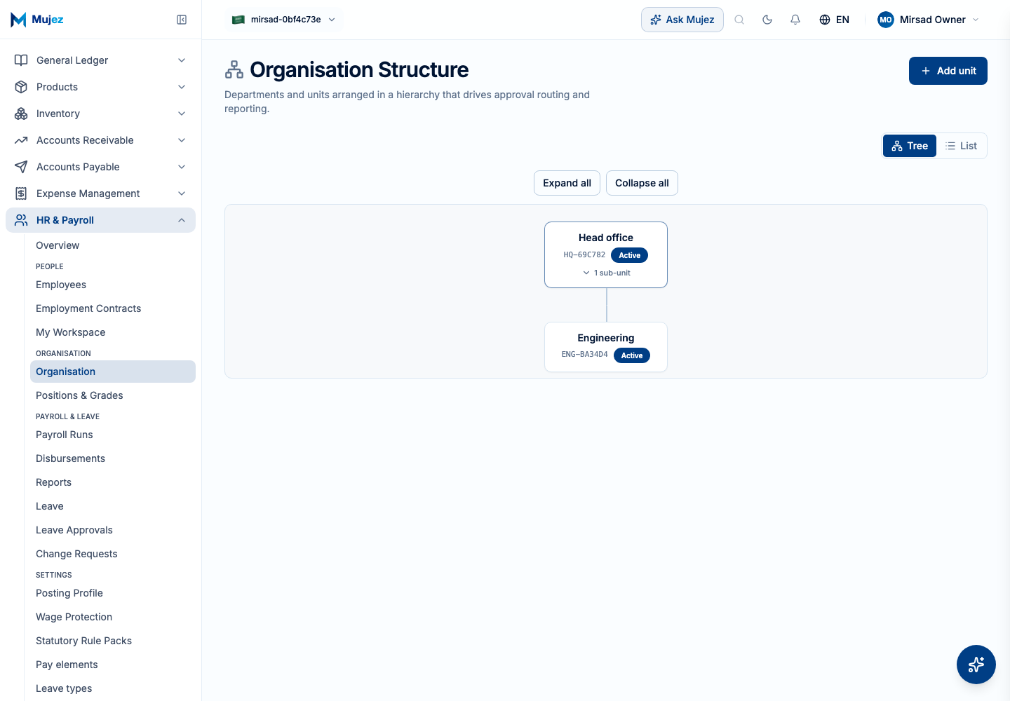 Create your org units.
