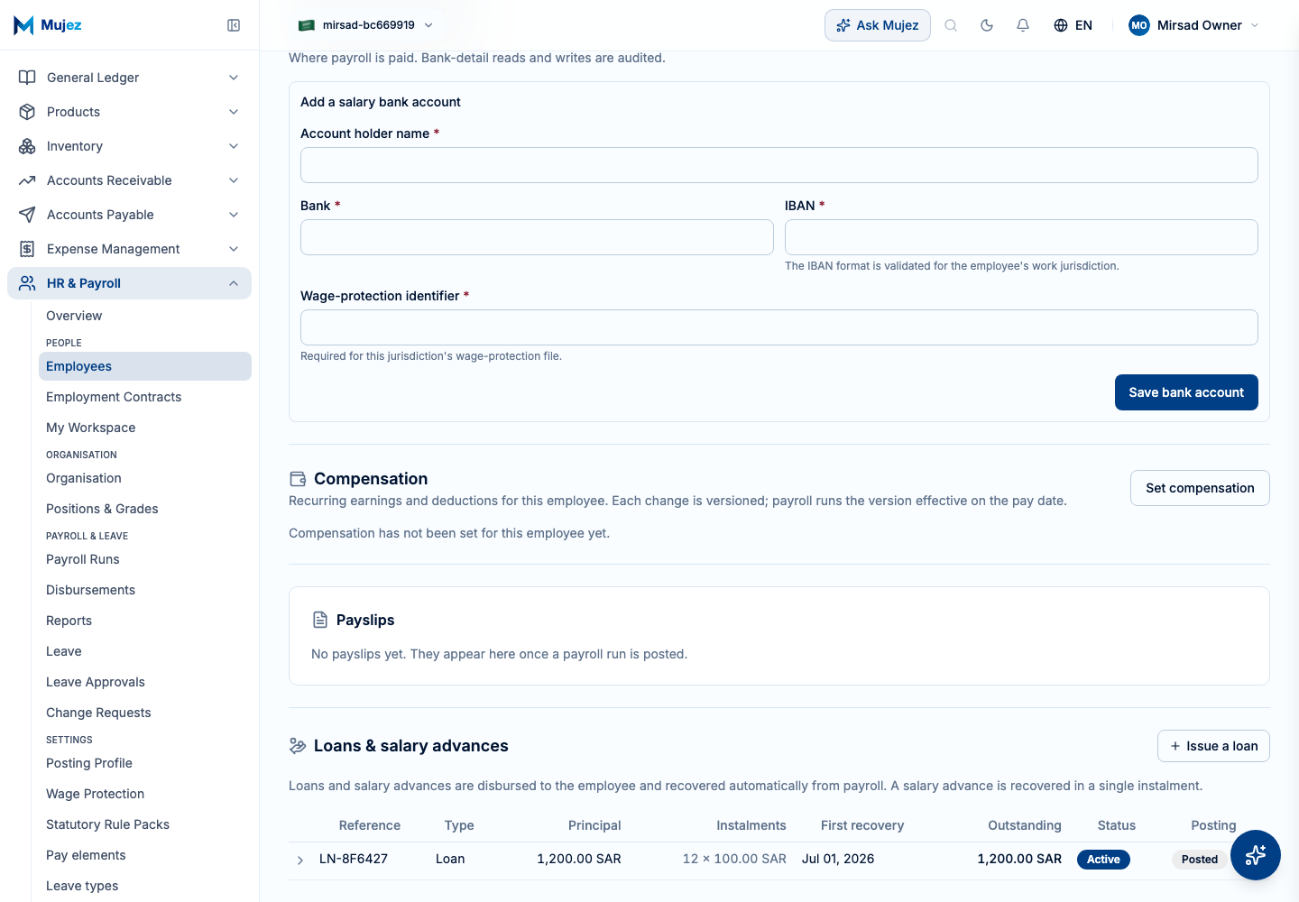 Open the Loans section.