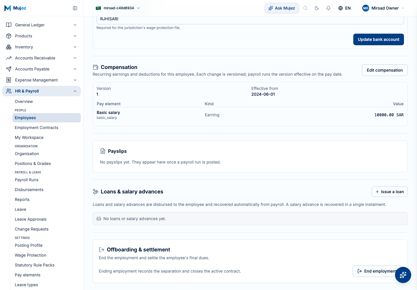 Open the Offboarding section.