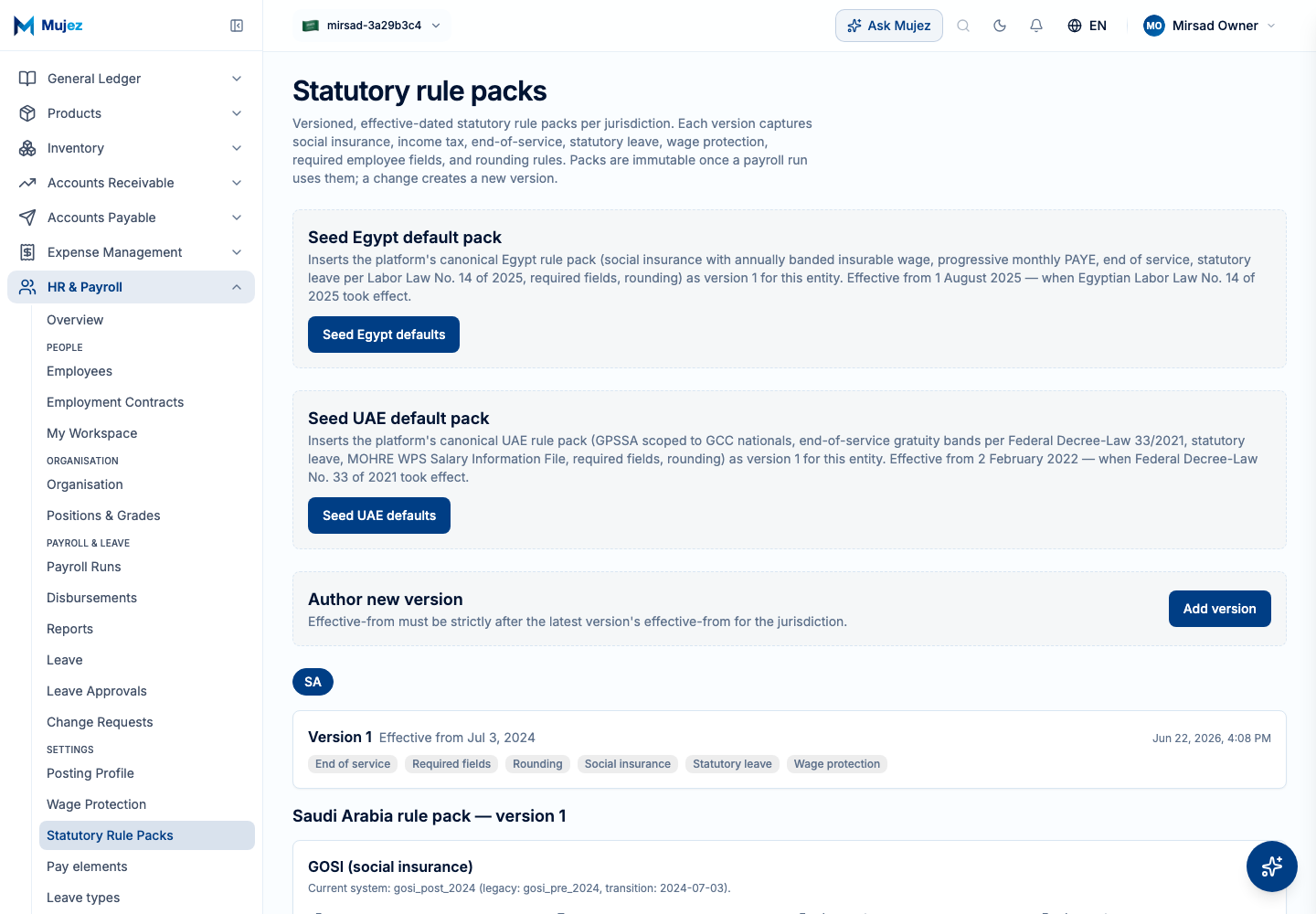 Open Statutory rule packs.